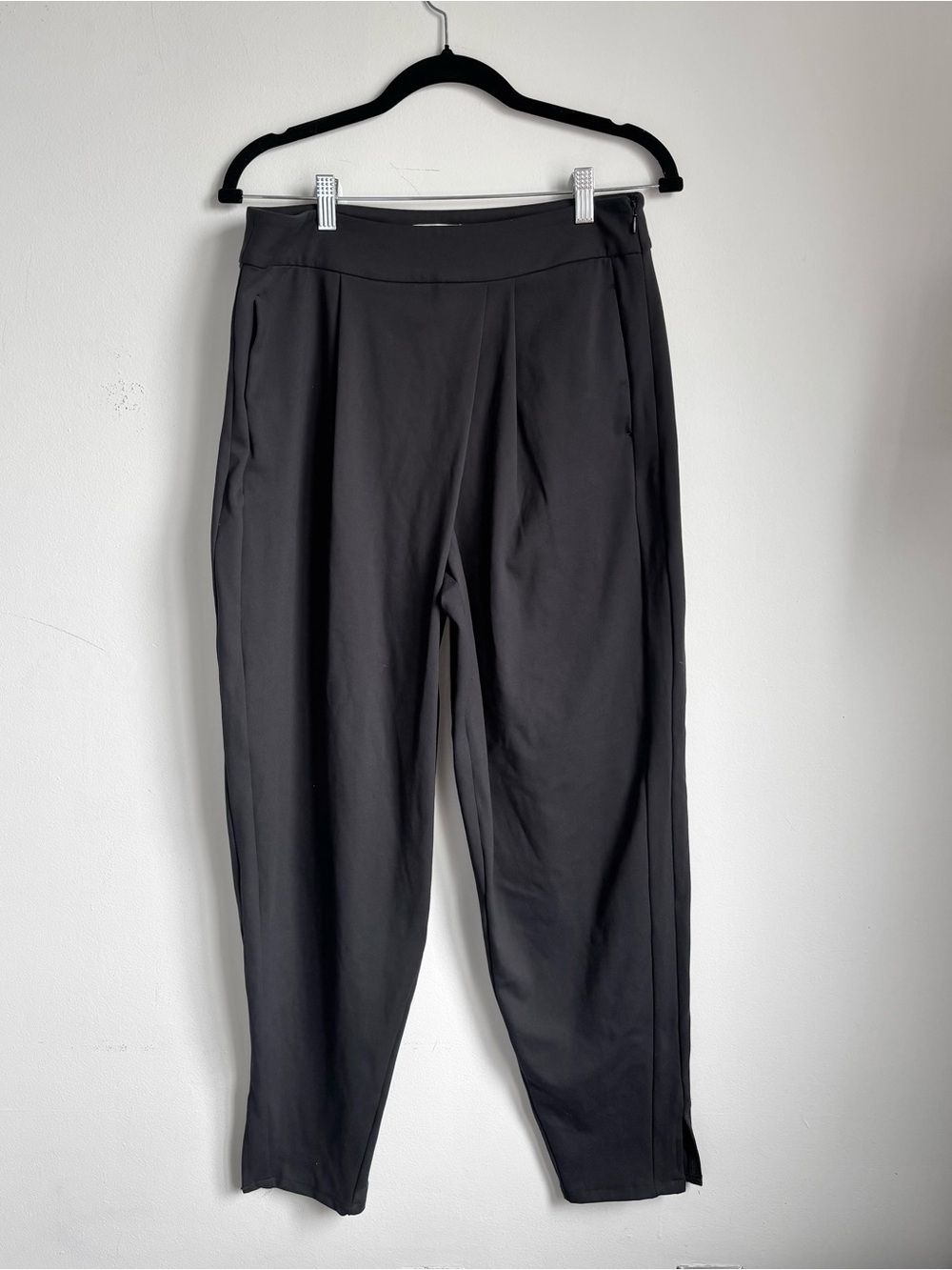 Paper Label High Rise Trousers in Black